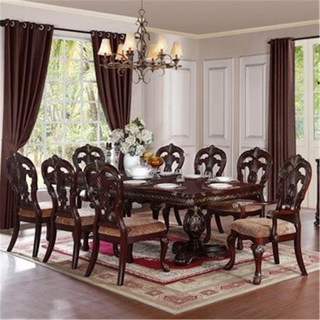 Fine-Line 9 Piece Double Pedestal Extension Dining Set FI3194497